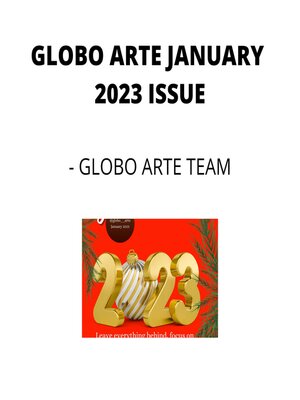 cover image of GLOBO ARTE JANUARY 2023 ISSUE